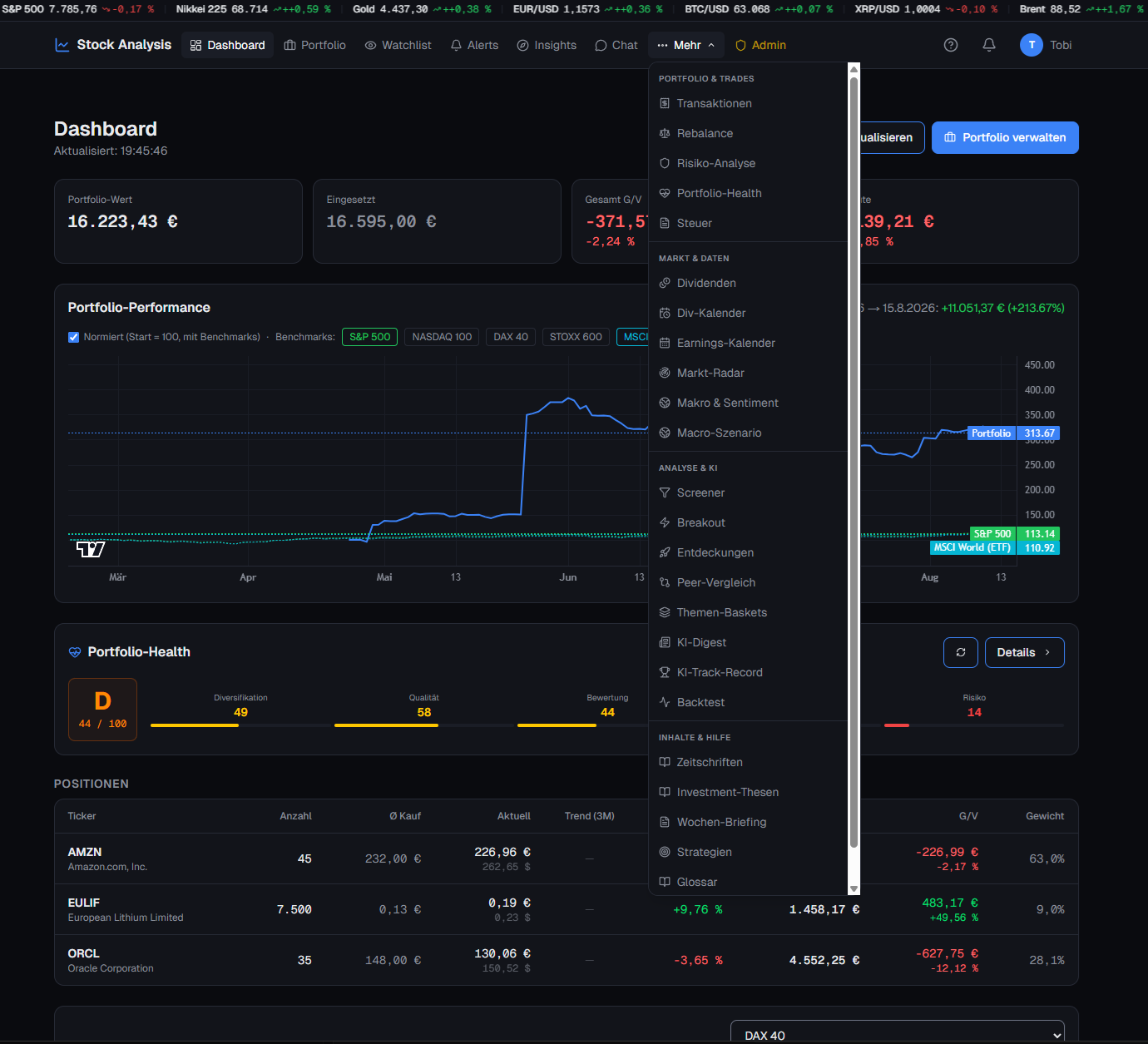 AI Stock Analyzer screenshot