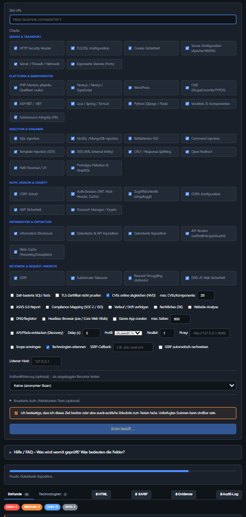 Web Vulnerability Scanner screenshot